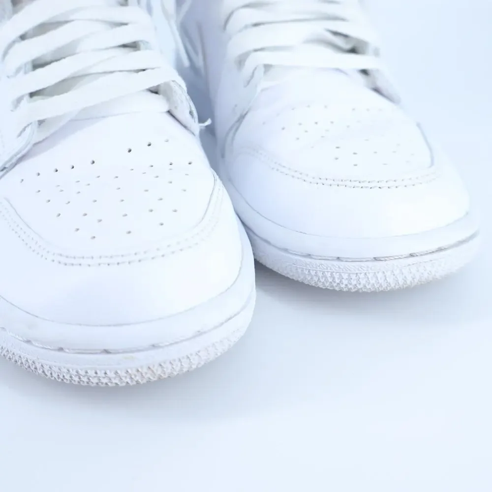 Nike Air Jordan 1 Mid Sneakers Triple White Leather Rubber Active Women's 7